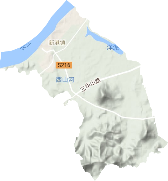 新港镇地形地图