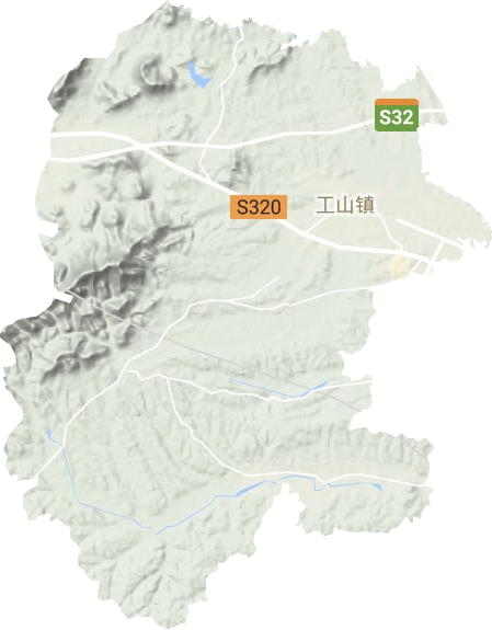 工山镇地形地图