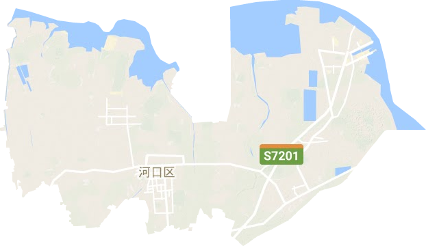 河口区地形地图