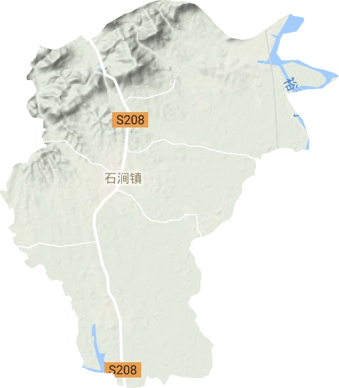 石涧镇地形地图