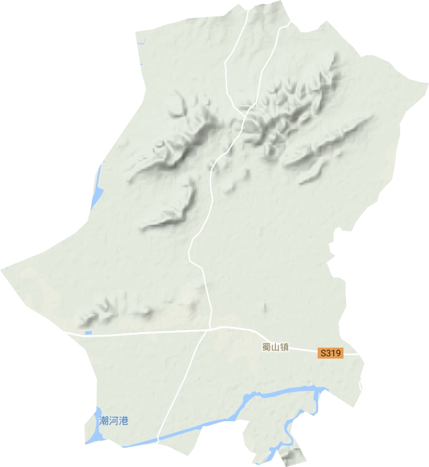 蜀山镇地形地图