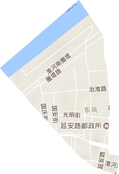 东风街道地形地图