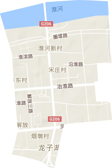 解放街道地形地图