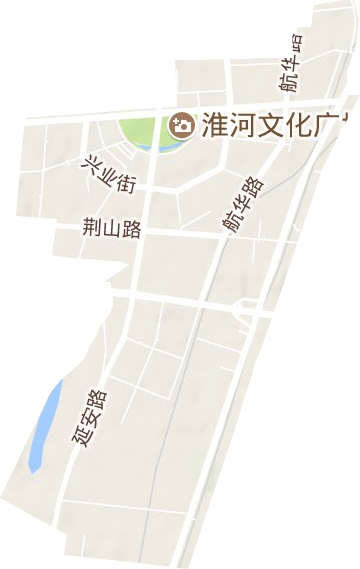 淮河社区行政事务管理中心地形地图