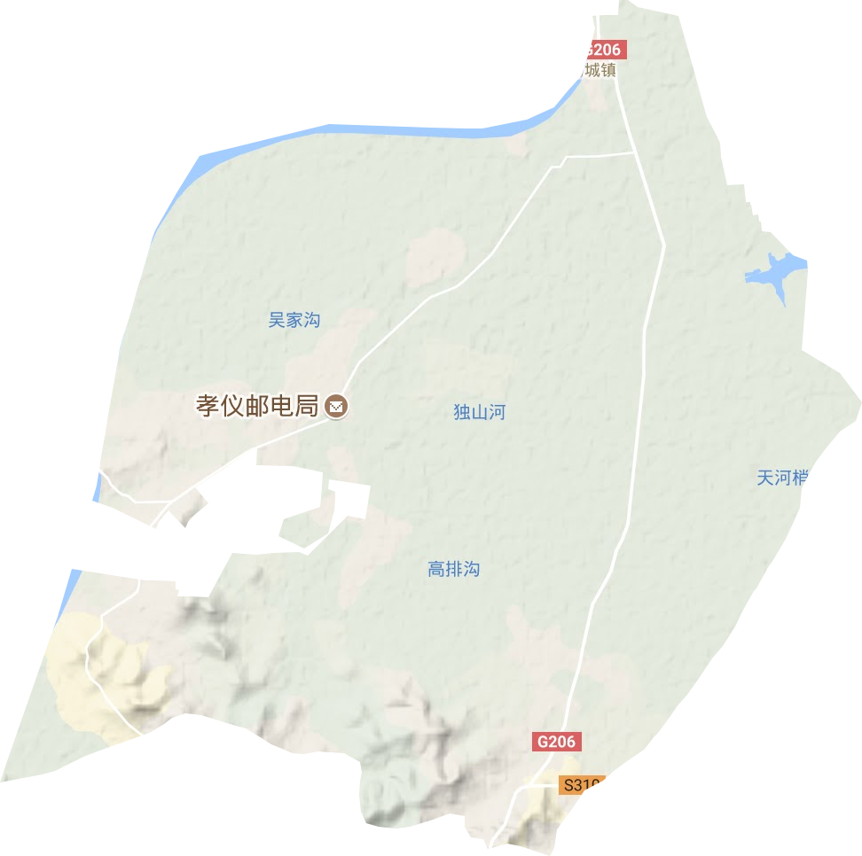 马城镇地形地图