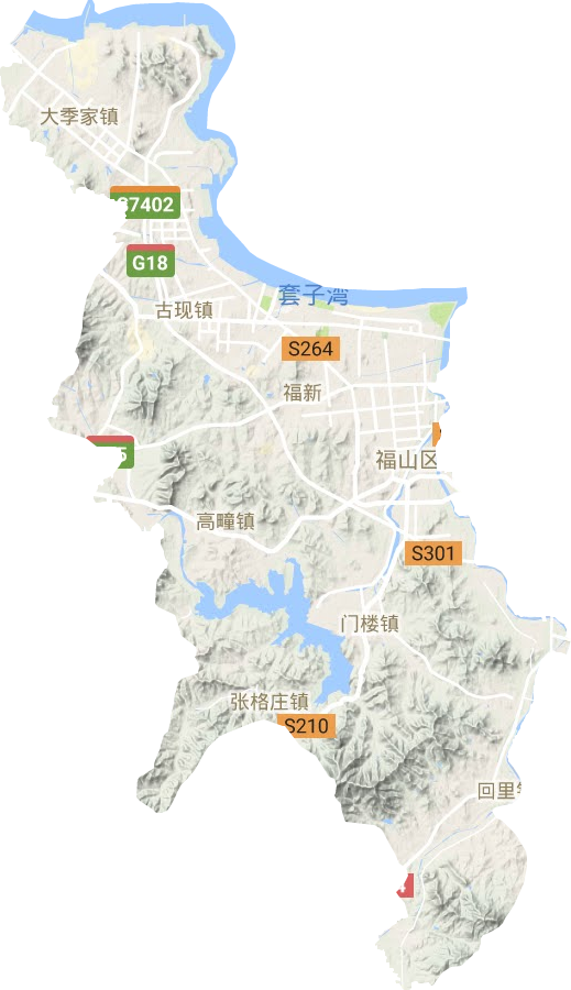 福山区地形地图
