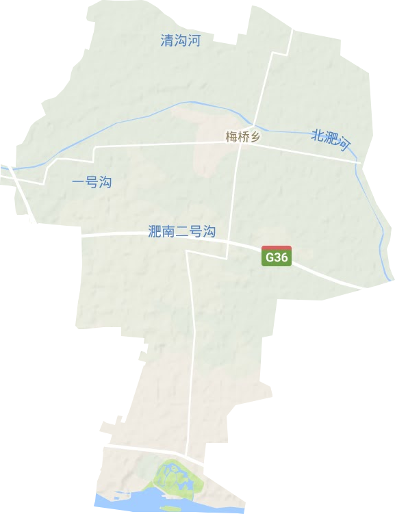 梅桥镇地形地图