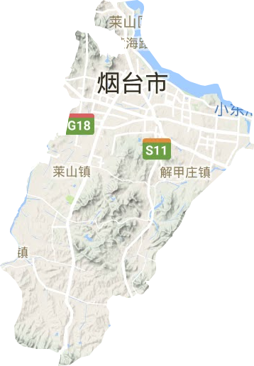 莱山区地形地图