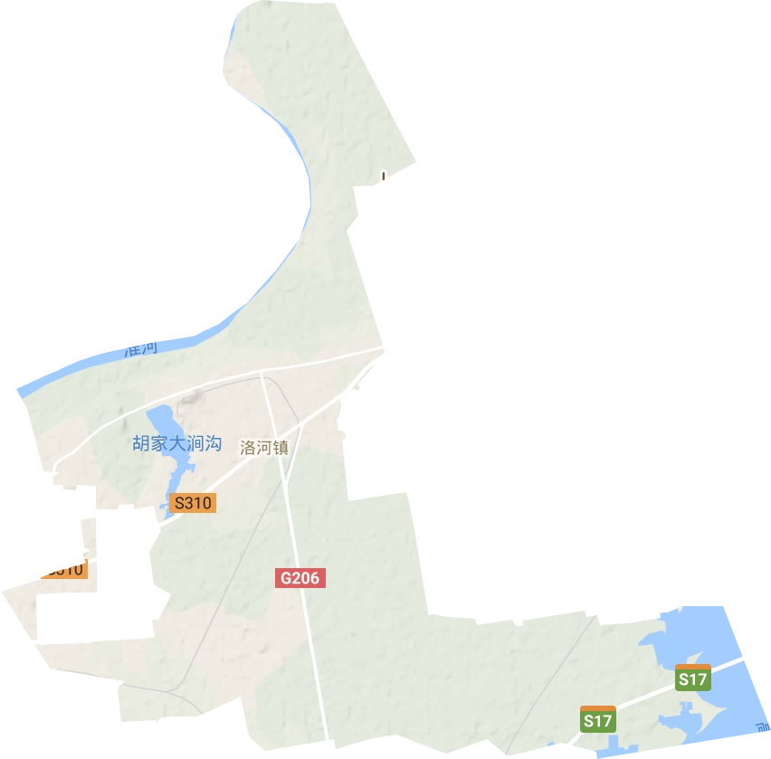 洛河镇地形地图