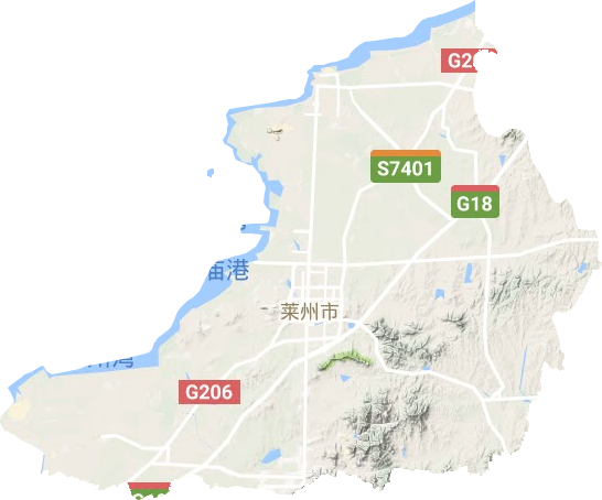 莱州市地形地图