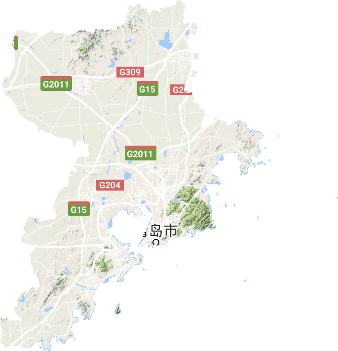 青岛市地形地图