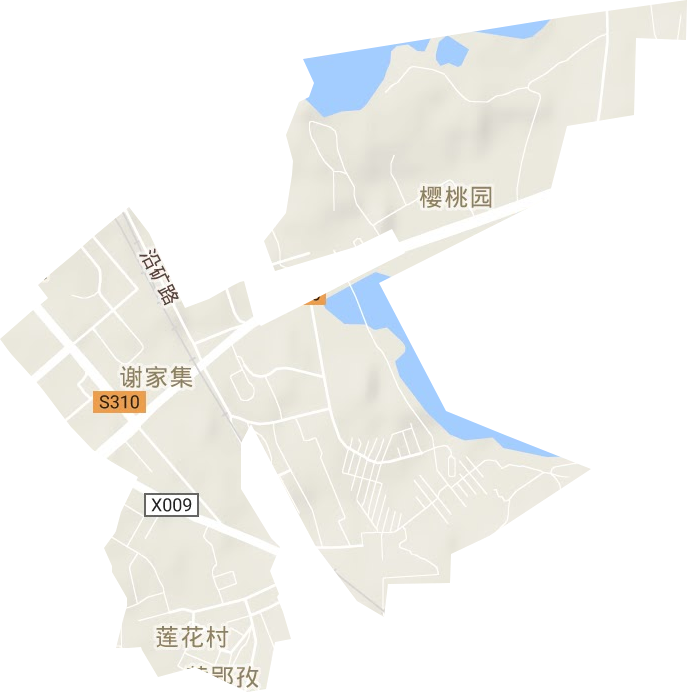 谢家集街道地形地图