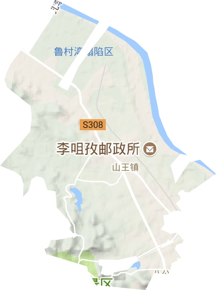 山王镇地形地图