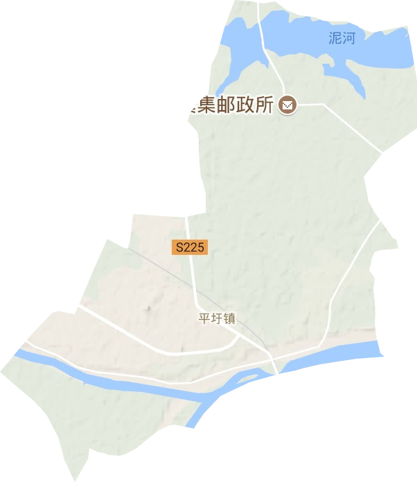 平圩镇地形地图