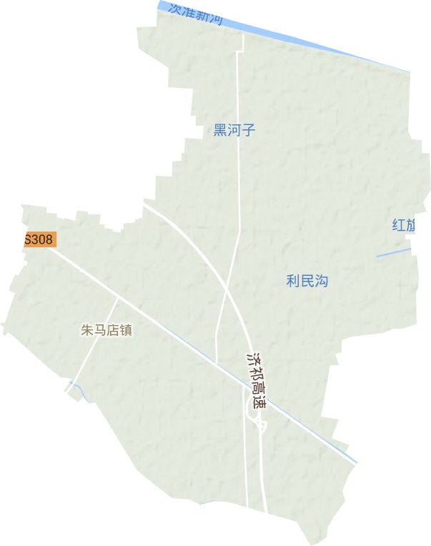 朱马店镇地形地图