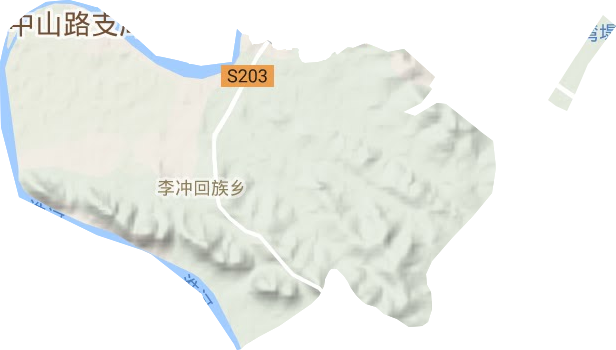 李冲回族乡地形地图