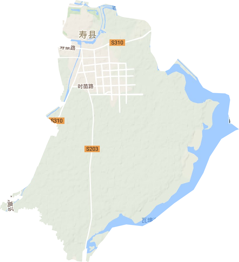 寿春镇地形地图