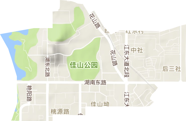 湖东路街道地形地图