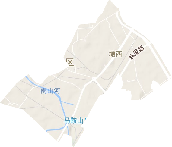 塘西街道地形地图