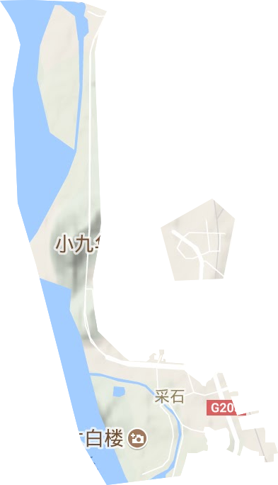 采石街道地形地图
