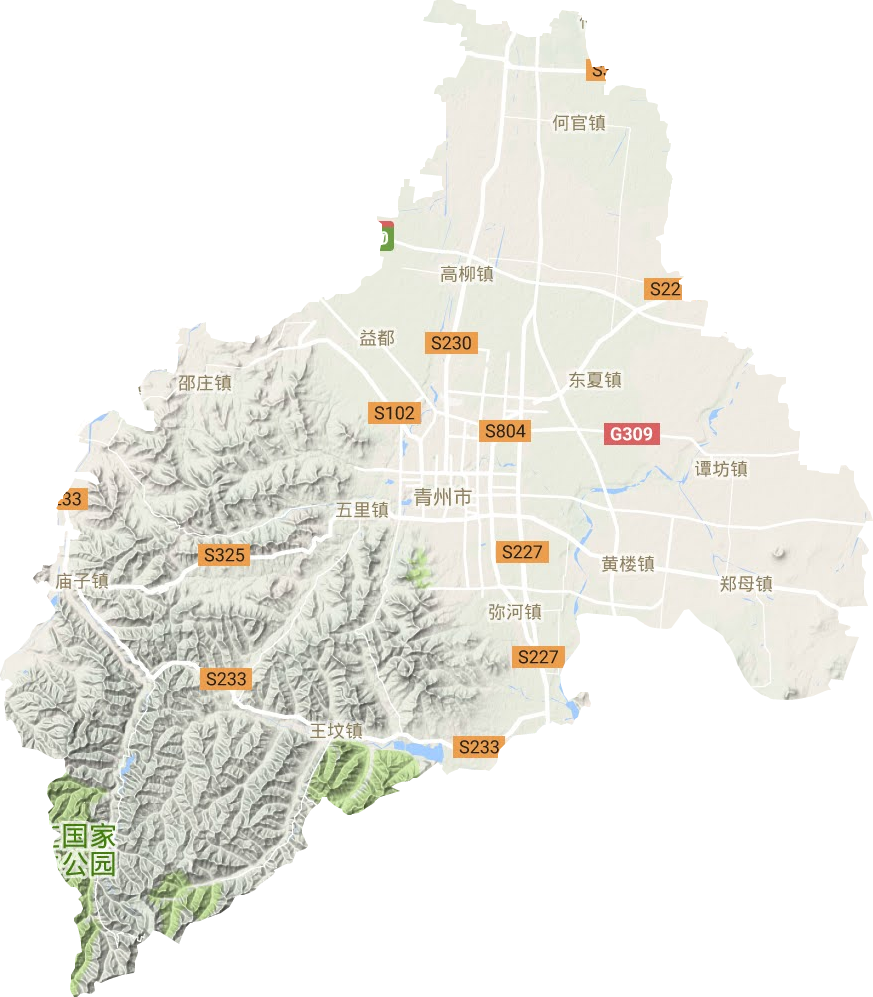 青州市地形地图