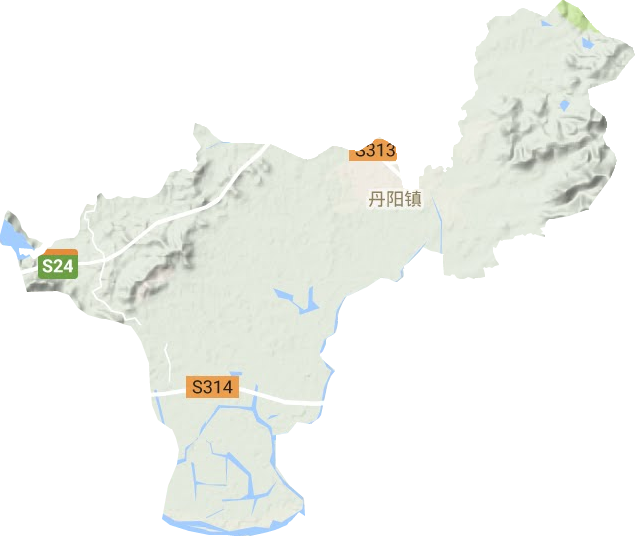 丹阳镇地形地图