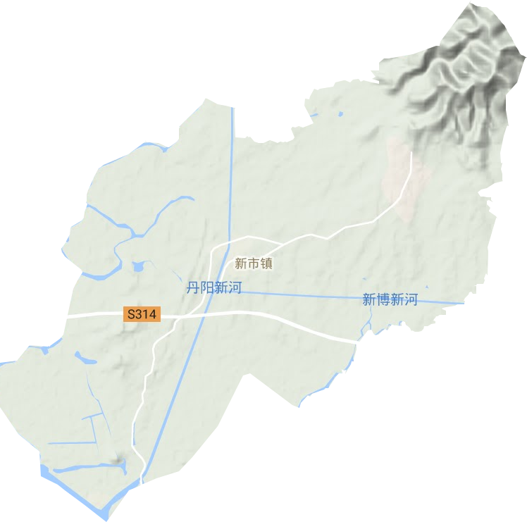 新市镇地形地图