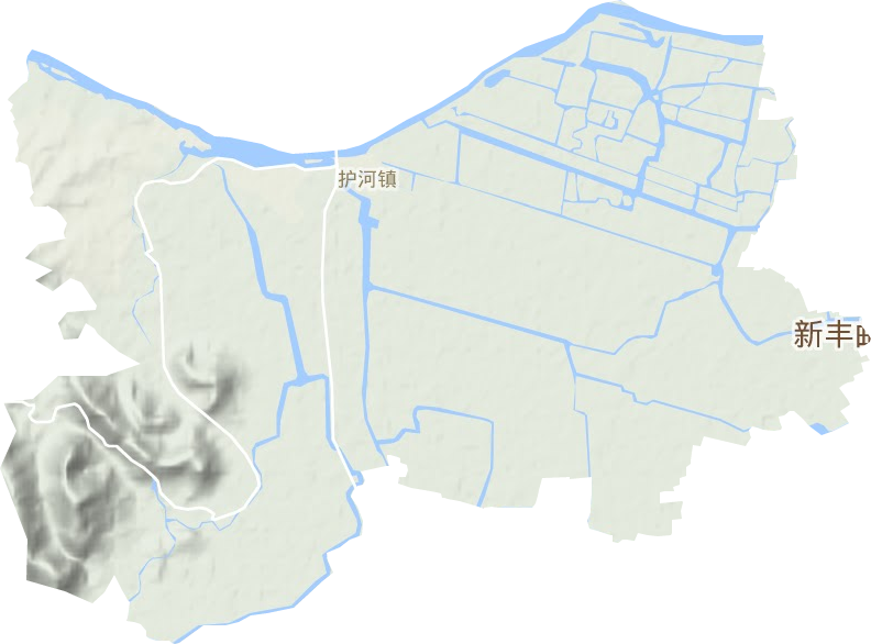 护河镇地形地图