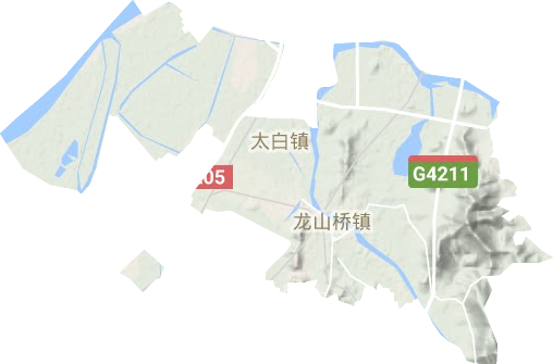 太白镇地形地图