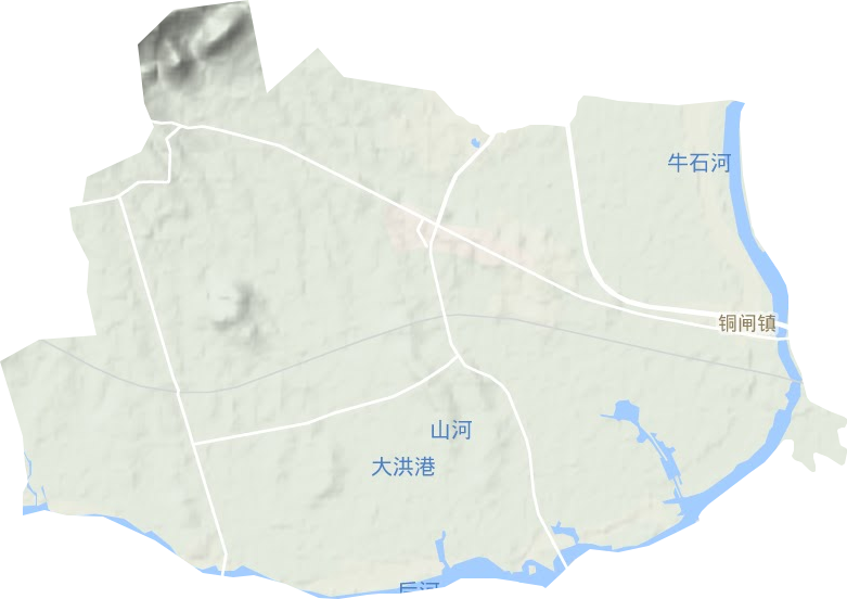铜闸镇地形地图