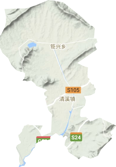 清溪镇地形地图