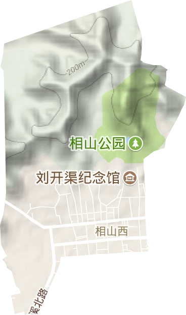 西街道地形地图
