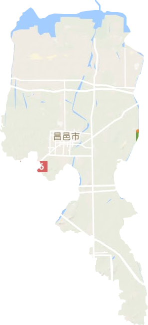 昌邑市地形地图