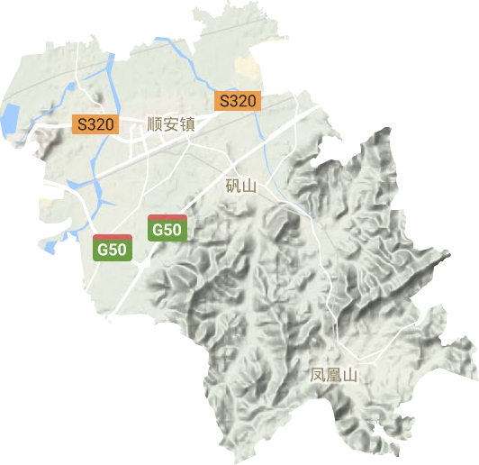 顺安镇地形地图