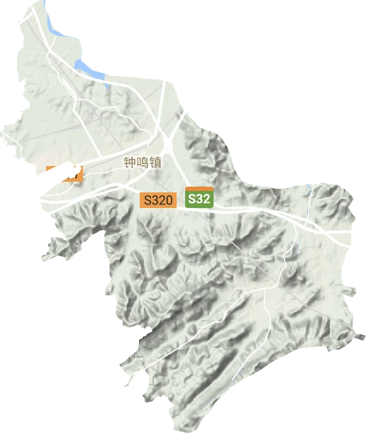 钟鸣镇地形地图