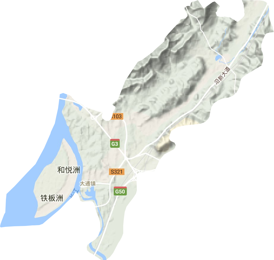 大通镇地形地图