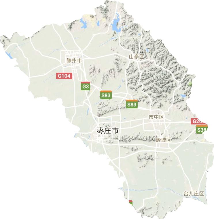 枣庄市地形地图