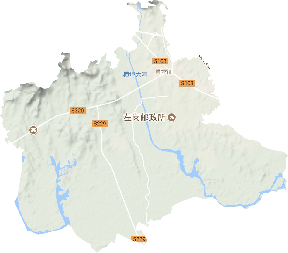 横埠镇地形地图