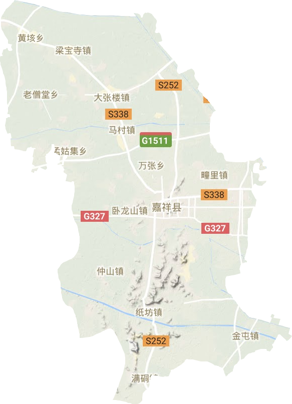 嘉祥县地形地图