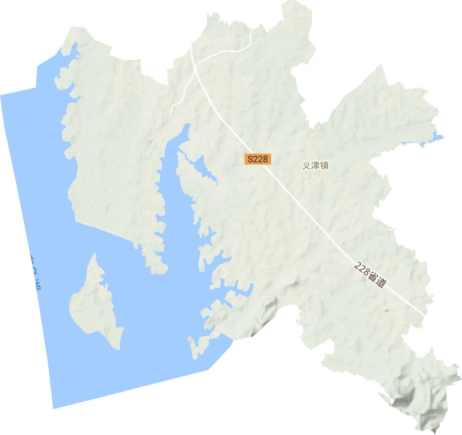 义津镇地形地图