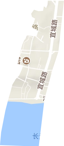 宜城路街道地形地图