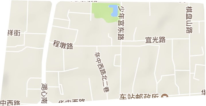 华中路街道地形地图