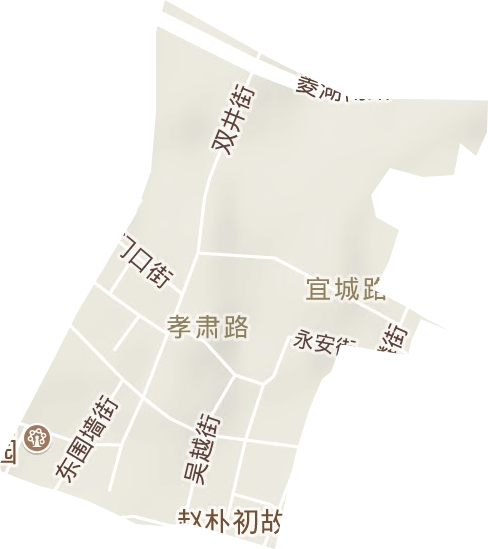 孝肃路街道地形地图