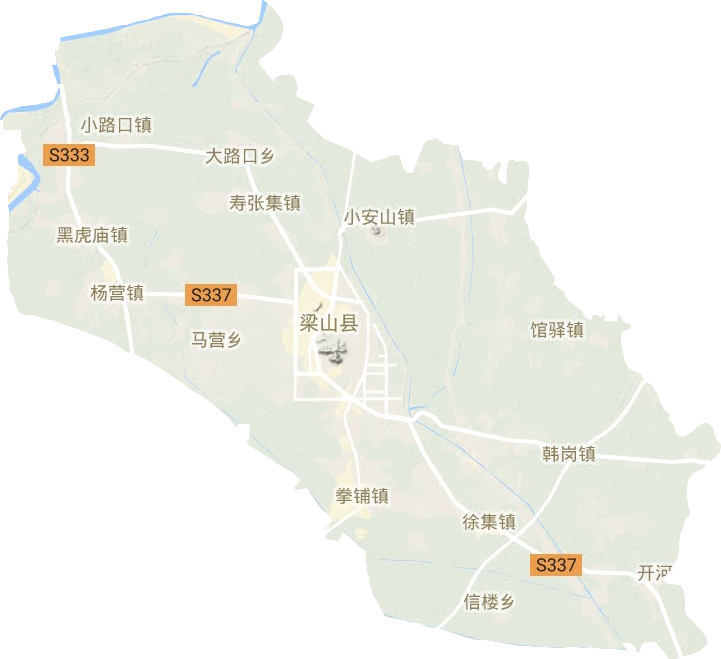 梁山县地形地图