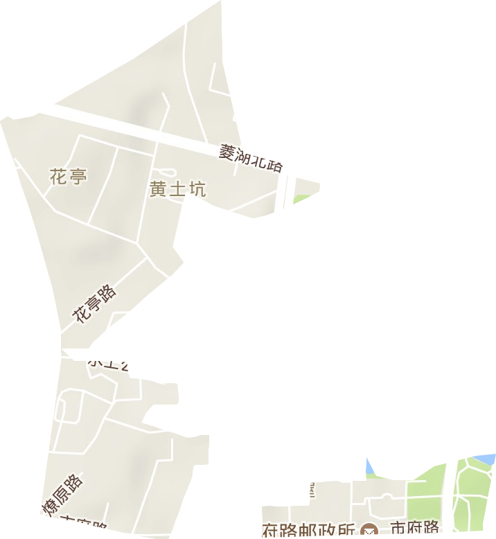 花亭路街道地形地图