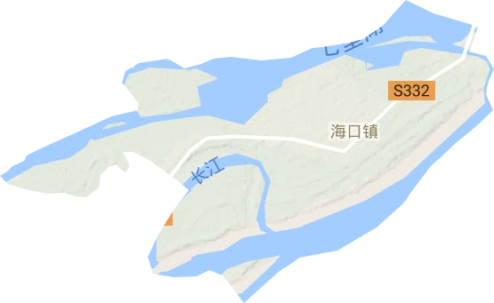 海口镇地形地图