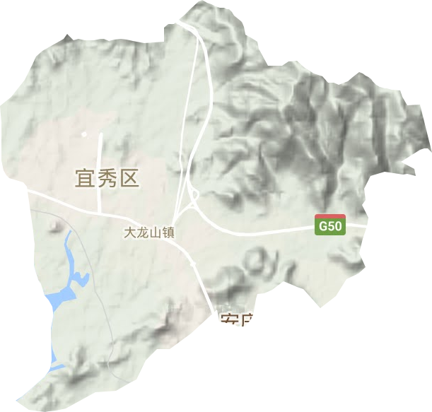 大龙山镇地形地图