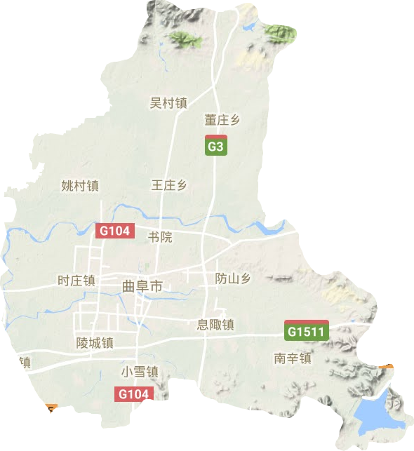 曲阜市地形地图