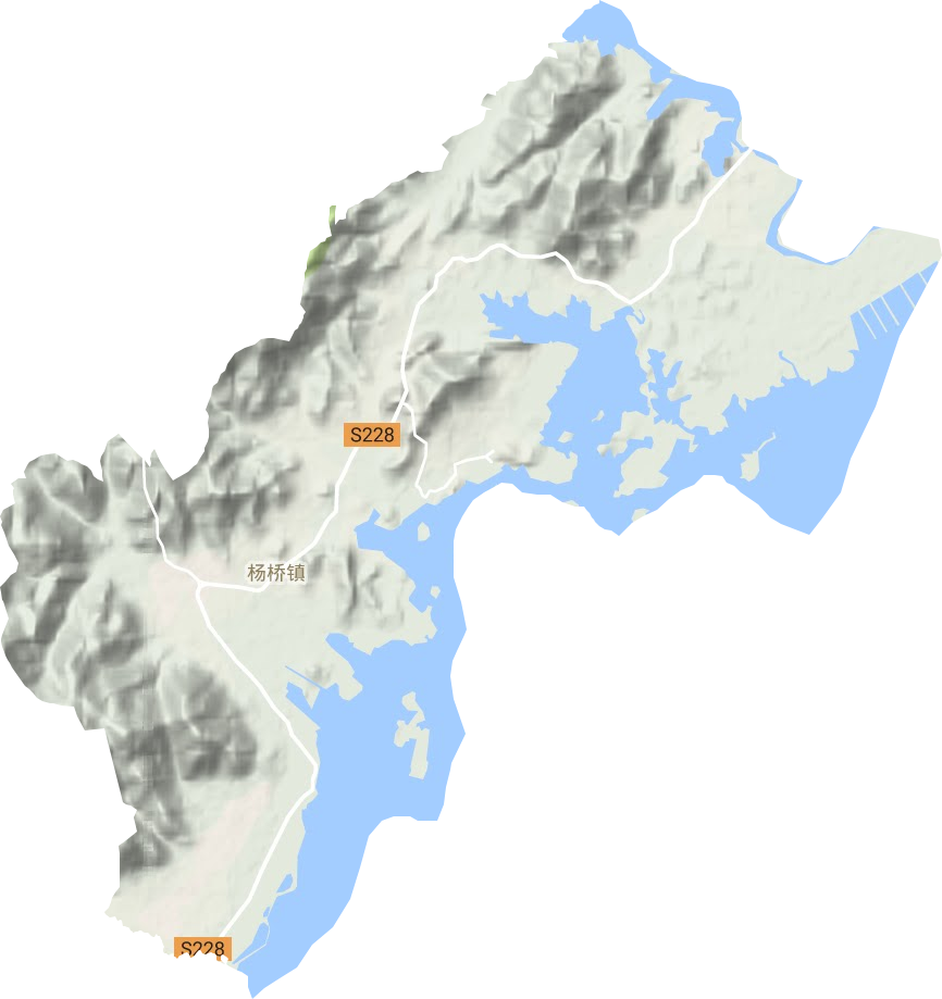 杨桥镇地形地图