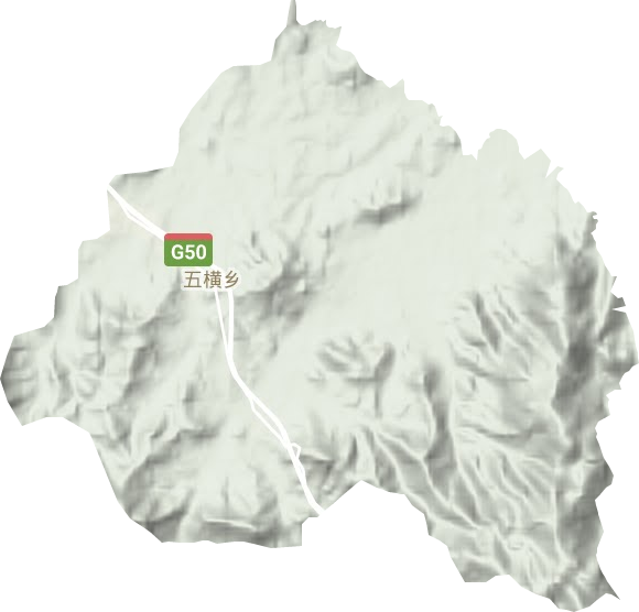 五横乡地形地图